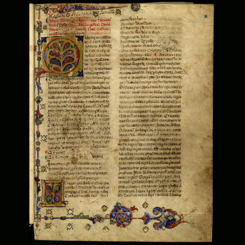 Capolettera a foglia d’oro, (1100-1163).
c. 6r.